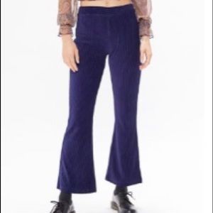 NWT UO Navy Ribbed Velvet Kick Flare Pants